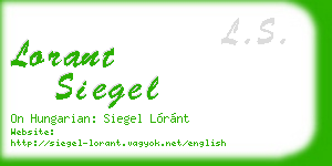 lorant siegel business card